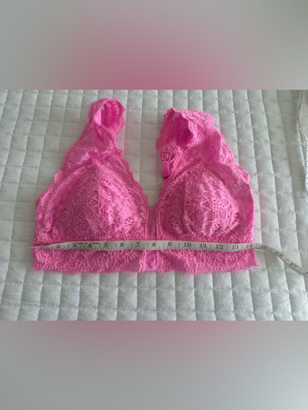 NWT AERIE Pink Lace Bralette SIZE Large
